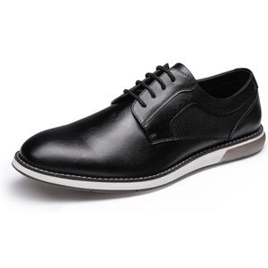 Bruno Marc Men's Black Leather Oxford Shoes - 9